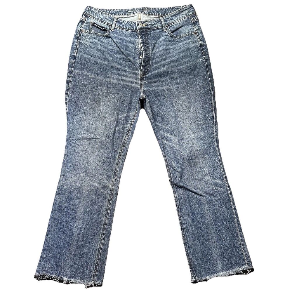 Old Navy Womens 16 Kicker Bootcut Jeans Blue Extra High Rise Button Fly Denim